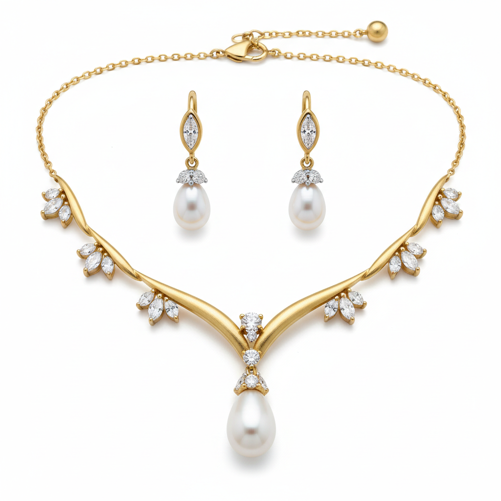 Olivie Pearl & Gold Jewelry Set - Luxury Accessories