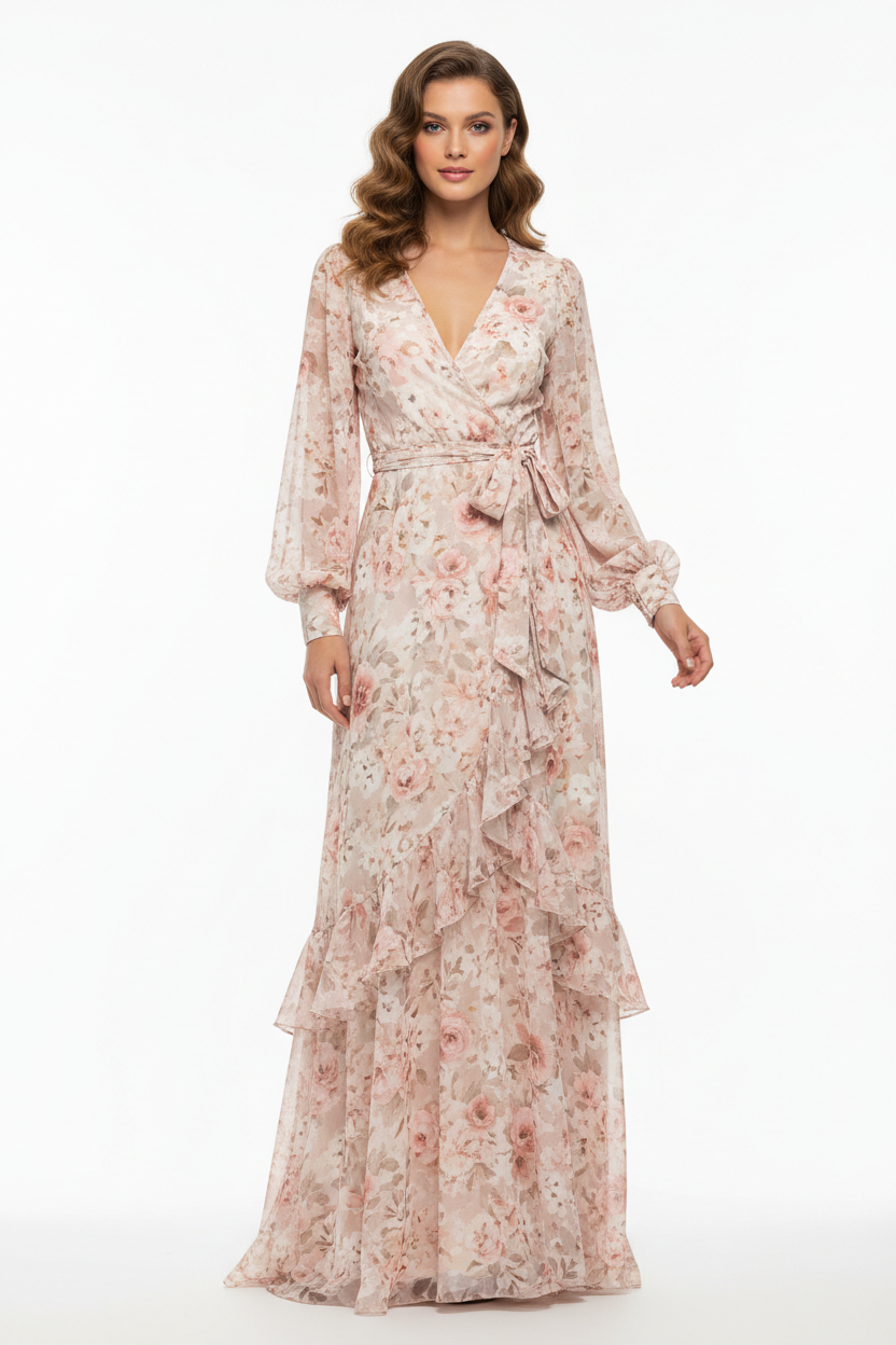 Olivie Floral Wrap Dress - Ladies Fashion