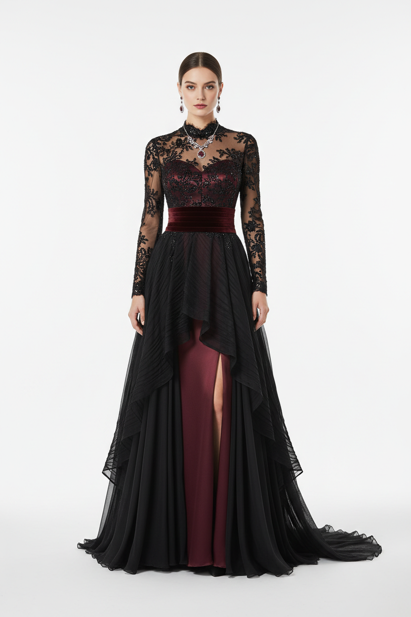 Olivie Noir Evening Gown - Luxury Formal Wear